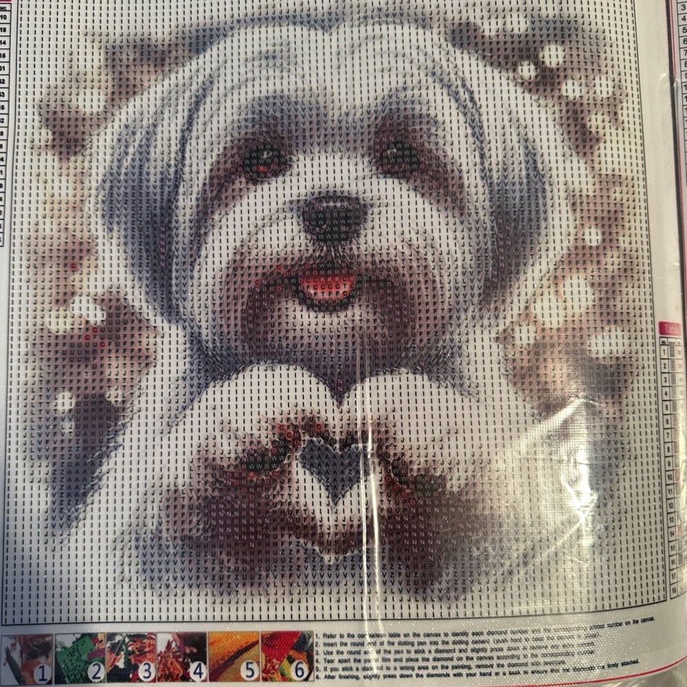 Host Support Diamond Art Kit Charming Canine Doing the Heart Sign an amazing